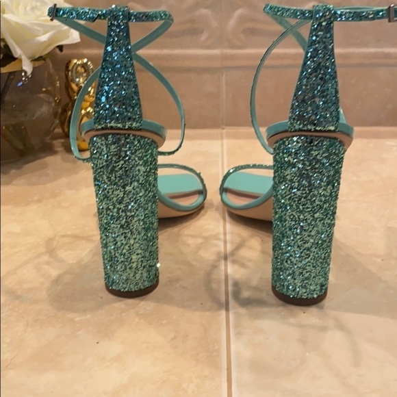 Giuseppe Zannoti Glitter Square Toe  Heels size 41 NIB - Picture 4 of 10